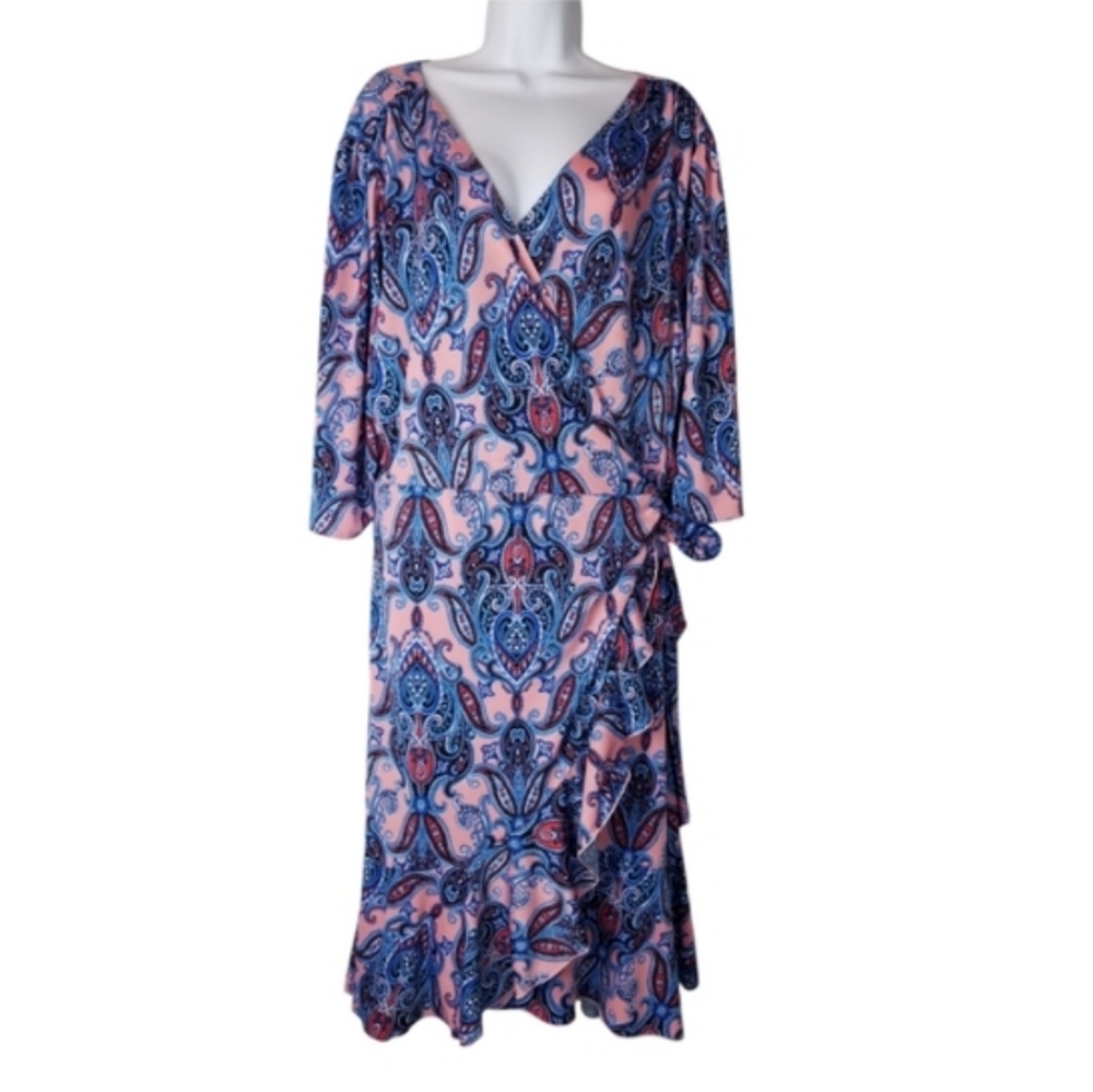 Kiyonna Plus Size Whimsy Wrap Dress Midi - Picture 8 of 9